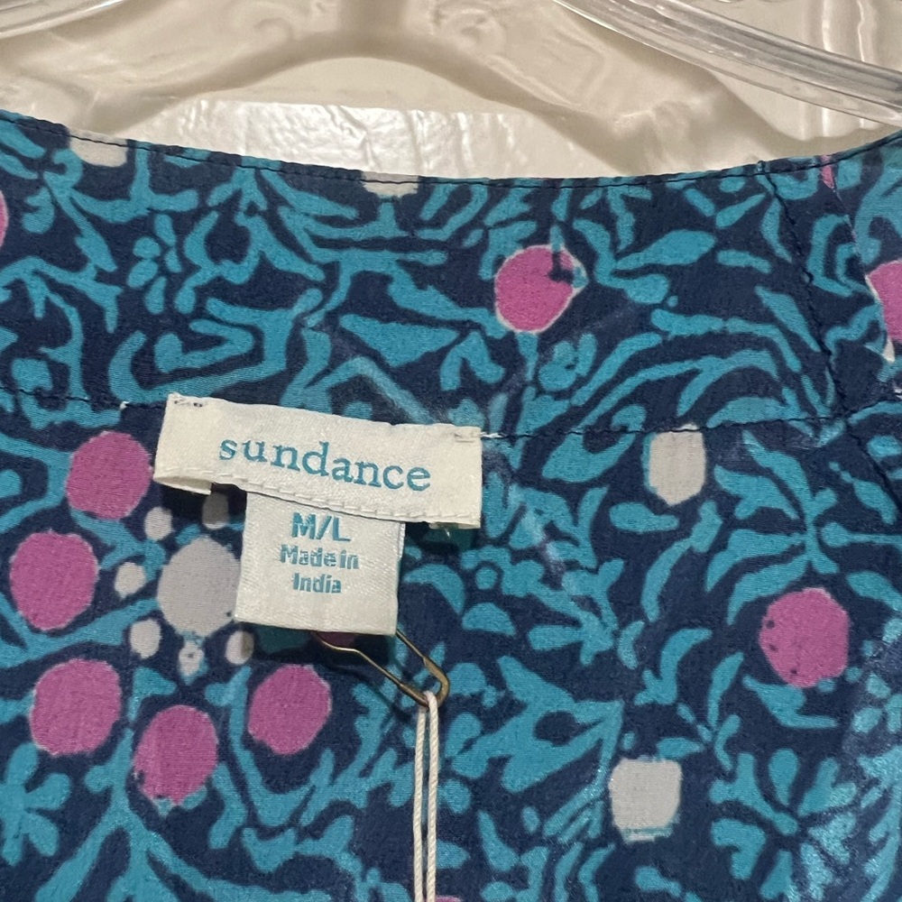 Sundance Teal & Pink Floral Swim Coverup - Picture 6 of 12